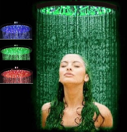 20" Oil Rubbed Bronze Round Color Changing LED Rain Shower Head