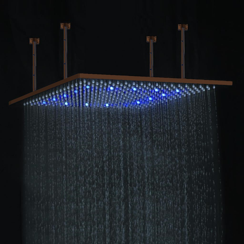 24" Oil Rubbed Bronze Square Color Changing LED Rain Shower Head