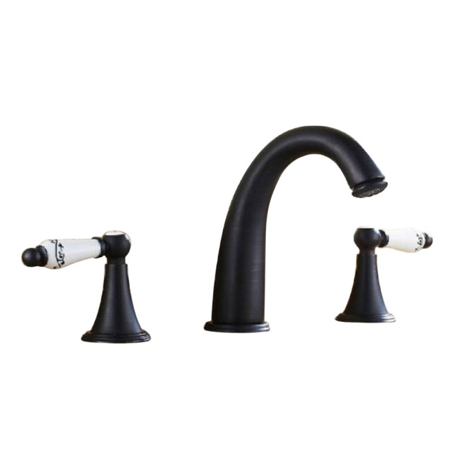 3 Hole Widespread Oil Rubbed Bronze Finished Bathroom Basin Faucet