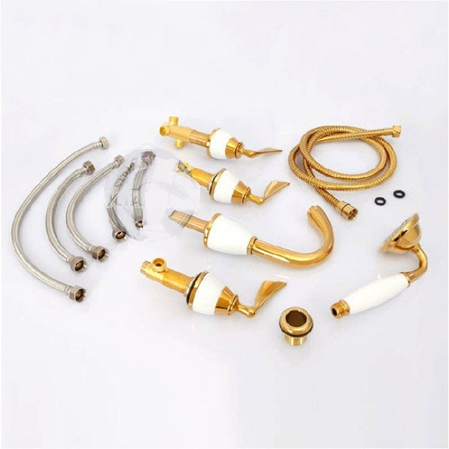 5 Pcs Gold Mixer Bathtub Faucet Shower