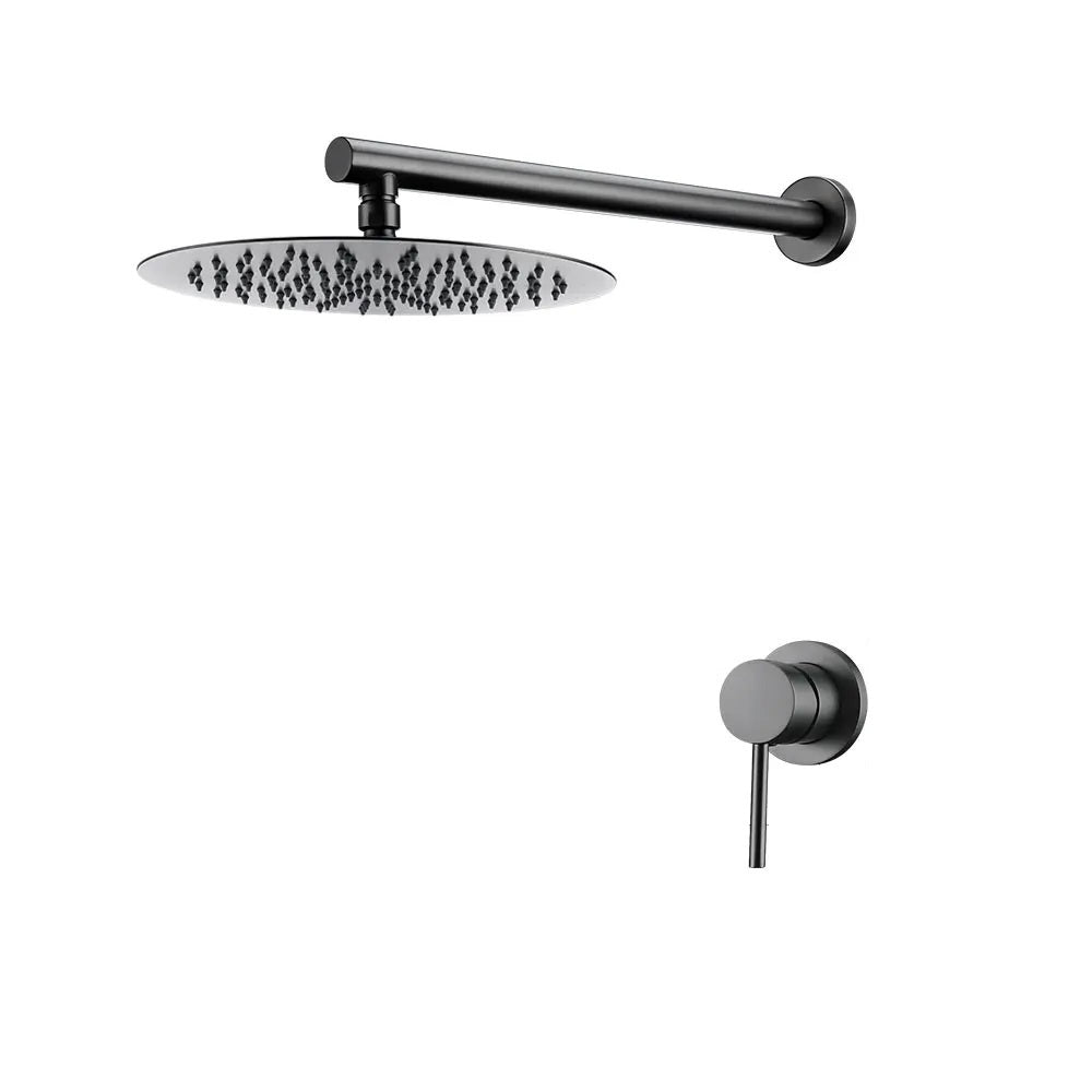 Juno Rainfall Shower System Wall-Mounted Mixer Set with 8, 10 or 12-Inch Headshower