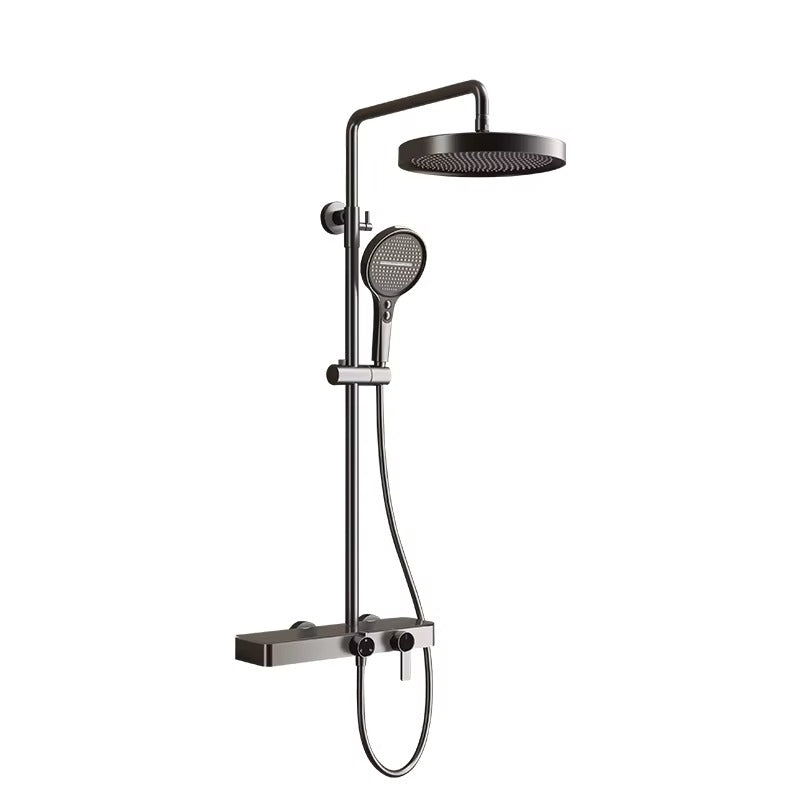 3-way Rainfall Bathroom Shower Set with Handheld Shower Faucet in Gold and Gray