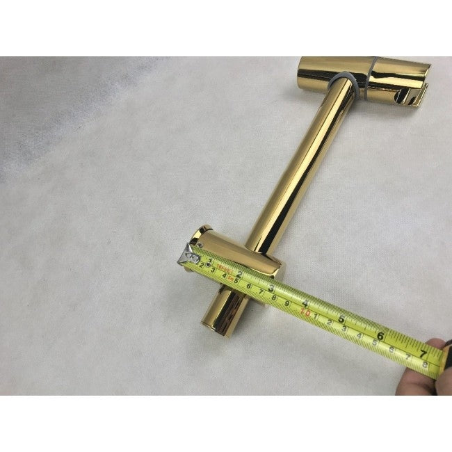 Juno Amazing Thin Round Gold Single Handle Wall Mount Shower with Hand-Held Shower