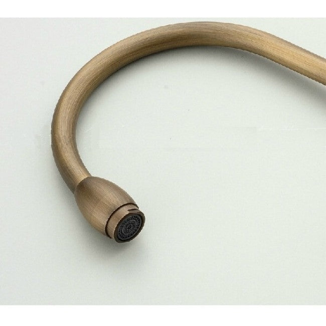 New Antique Brass Hot & Cold Deck Mounted Single Handle Kitchen Faucet
