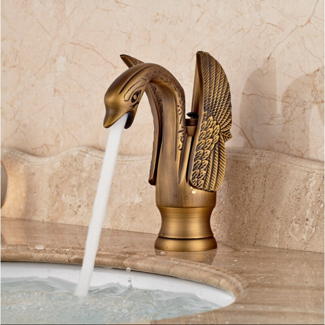 Antique Brass Hot Cold Faucet For Kitchen Countertop 4
