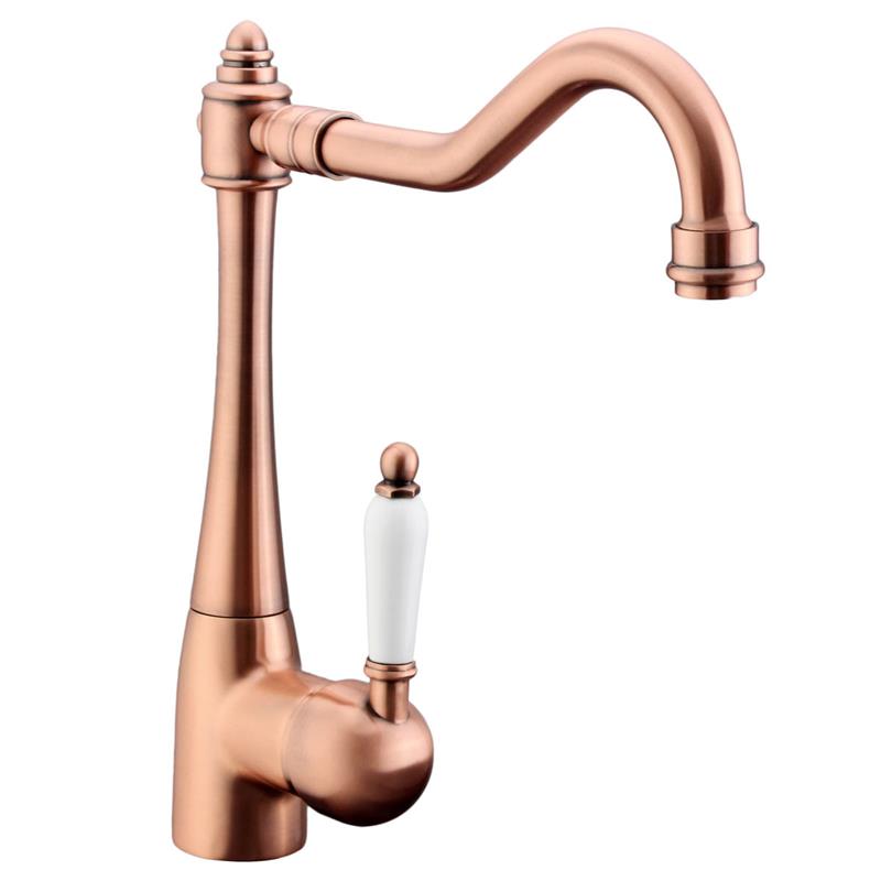 Antique Copper Swivel Single Lever Faucet for Kitchen Sink & Bathroom Basin