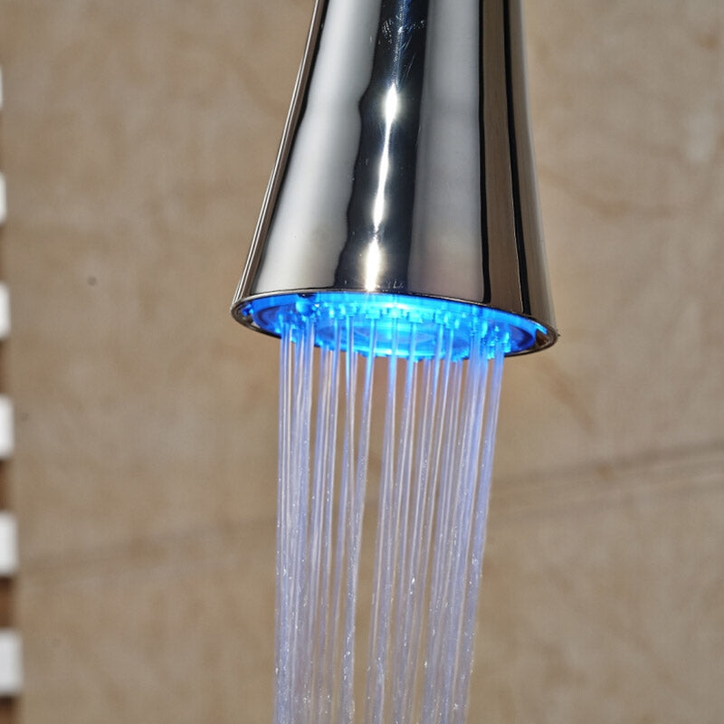 Attractive Pull Down Chrome Finish Single Handle Kitchen Faucet