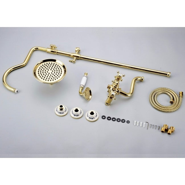 Beautiful Gold Polished Large Bathroom Shower with Hand-Held Shower