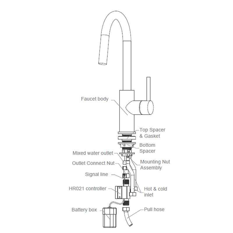 New Brushed Chrome Finish Pull-Out Kitchen Faucet