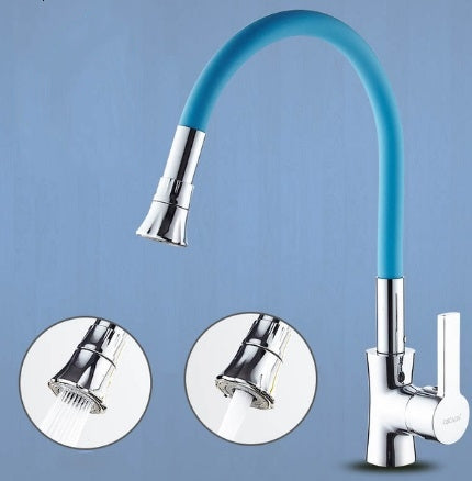 Black Chrome Finish Any Direction Rotate Kitchen Faucet