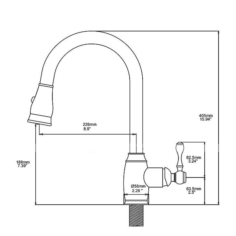 Black Single Handle Pull Out Kitchen Sink Faucet