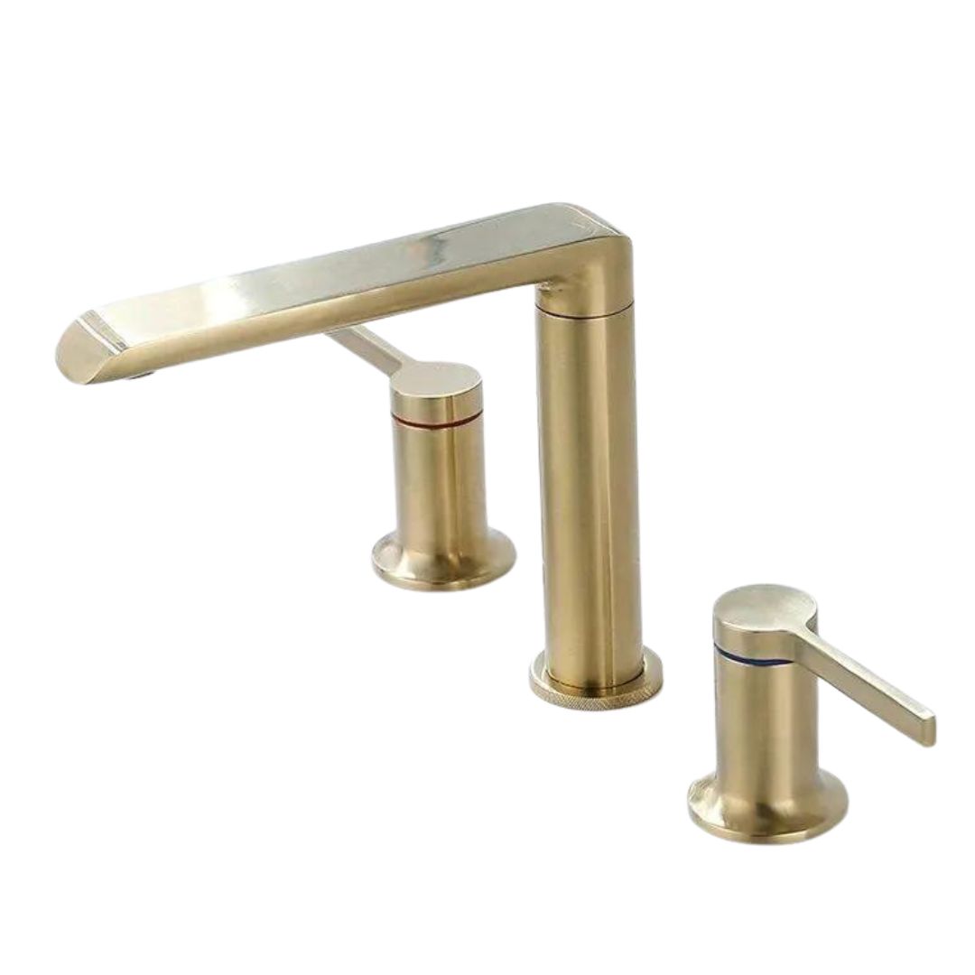 Juno New Luxury Widespread Bathroom Sink Faucet Solid Brass Body Deck Mount