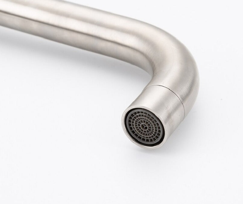 Juno Rotatable Brushed Nickel Single Handle Kitchen Sink Faucet