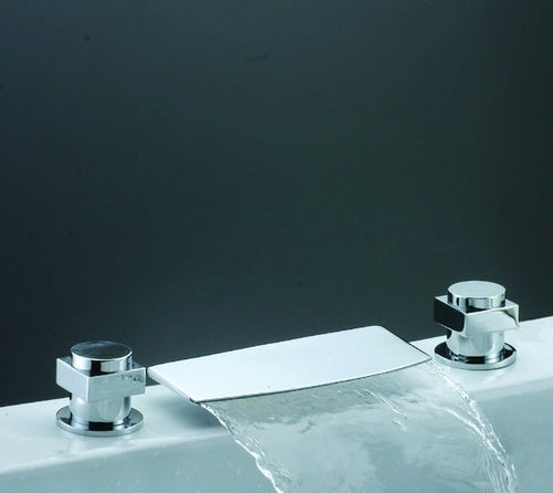 Juno Deck Mounted Chrome Waterfall Bathtub Faucet
