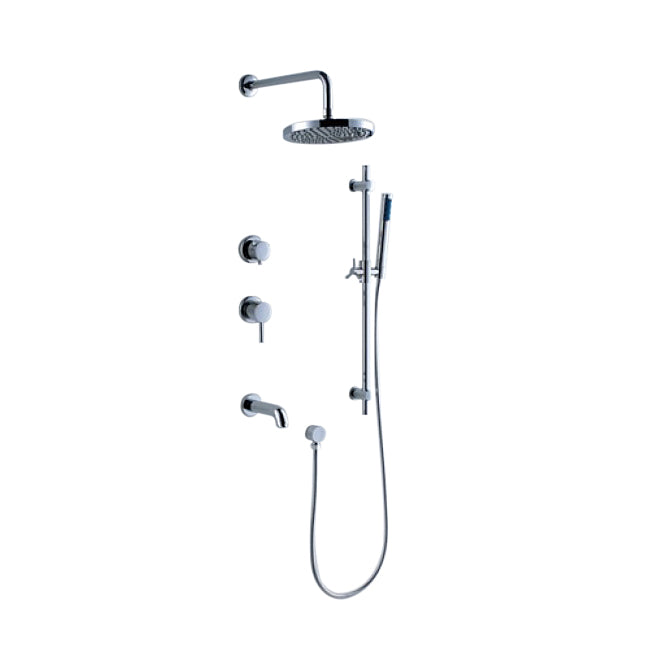8" to 16" Round Shower Head Set Stainless Steel Chrome plated top shower Set