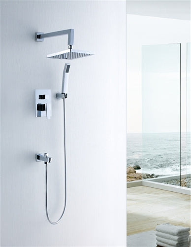 Royal Wall Mount Waterfall Shower Head with Handheld Shower