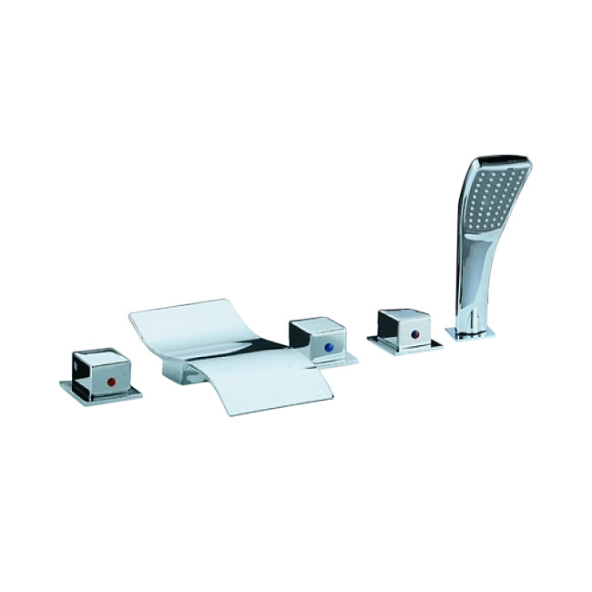 Roman Tub Waterfall Faucet with Handheld Shower