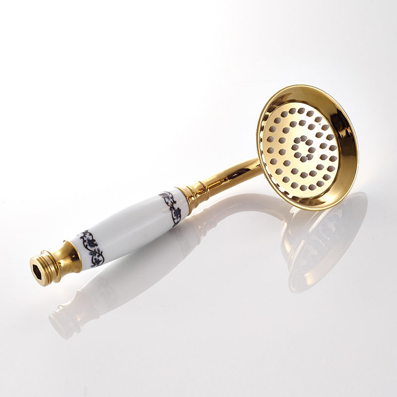 Ceramic Wall Mount Single Handle Gold Bathroom Shower with Hand-Held Shower