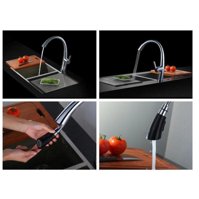 Chrome Kitchen Faucet Mixer Tap With Pull Out Shower 2