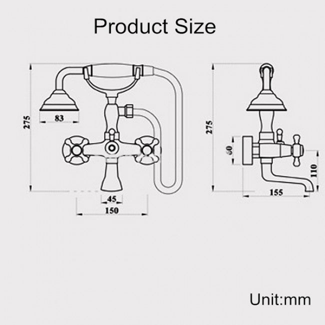 Classic Brass Gold Bathroom Faucet Dual Handle Mixer Tap 3