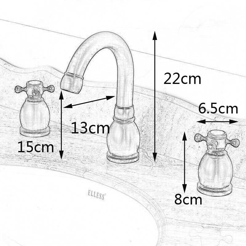 Contemporary Deck Mounted Dual Handle Bathroom Faucet