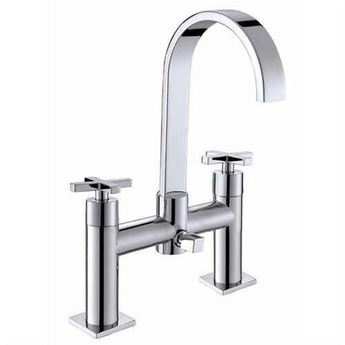 Double Handle Chrome Finish Brass Body Bathroom and Kithcen Sink Faucet