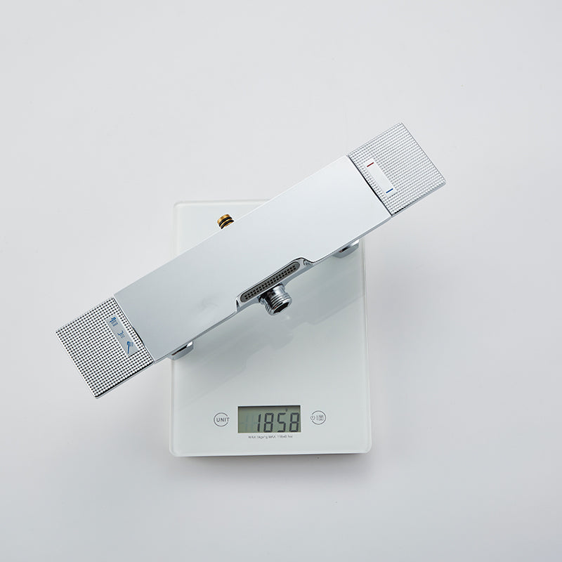 Juno Commercials Wall Mount Chrome Dual Control Cold & Hot Bathroom Shower Head Faucet with Bath Mixer