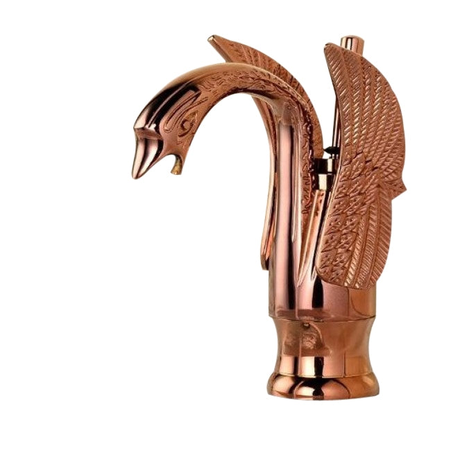Hooper Rose Gold Finish Brass Body Deck Mount Bathroom Sink Faucet