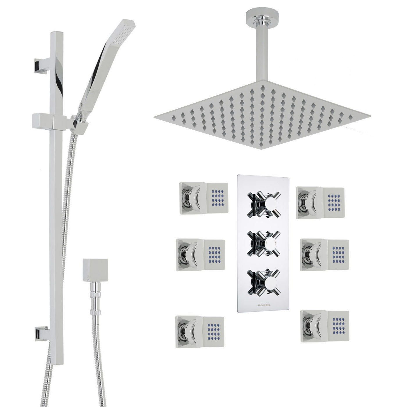 Juno Rennes 3 Outlet Thermostatic Shower System Set