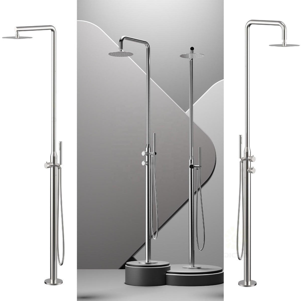 Juno Freestanding Single Handle Outdoor Shower Column Set