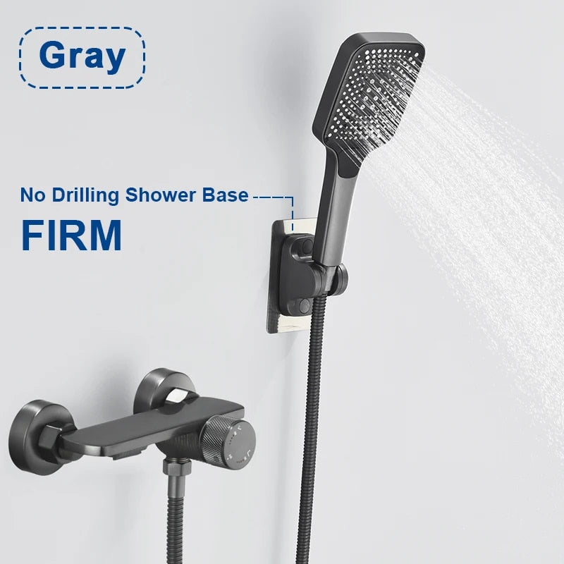 Juno Wall Mount Waterfall Bath-tub Faucet Single Handle with Handheld Shower