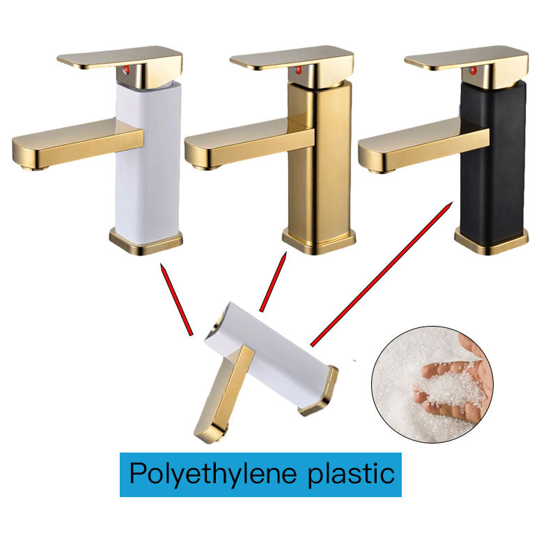 Juno Square with Single Stainless Steel Handle Bathroom Faucet