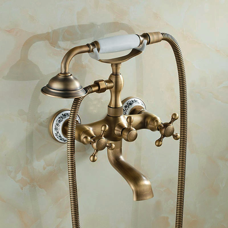 Juno Antique Design Brass Body Wall Mount Clawfoot Bath tub faucet