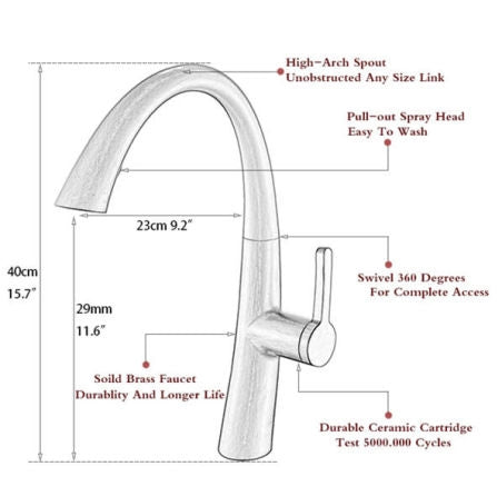 Juno Black Kitchen Faucet Sink Mixer Tap