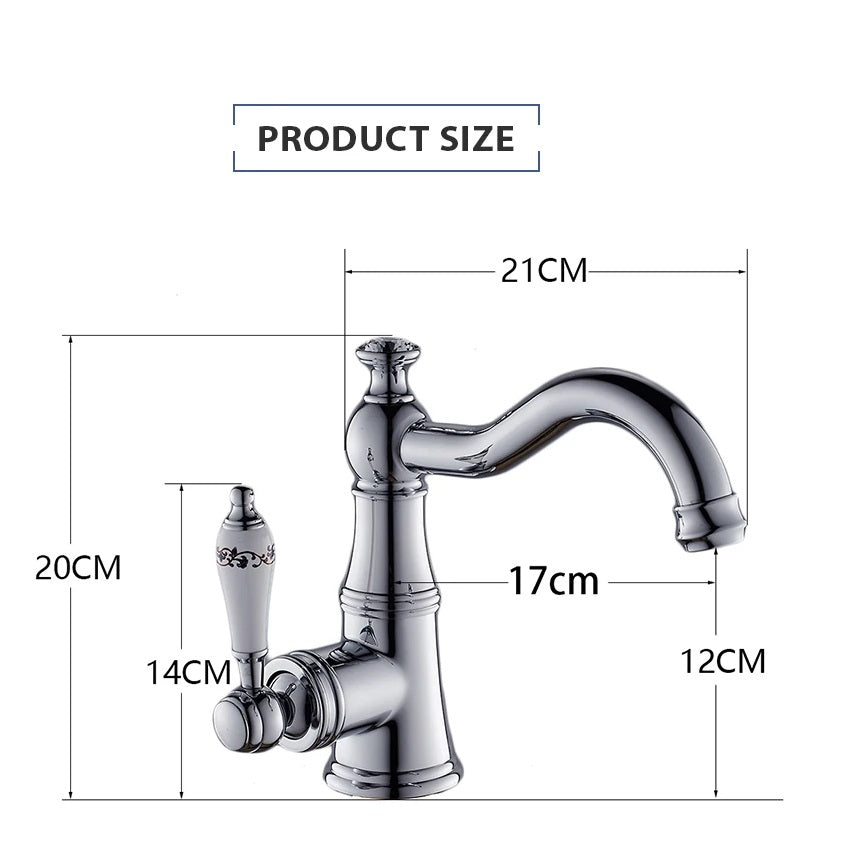 Juno Stylish Crystal Handle Single Hole Bathroom Faucet
