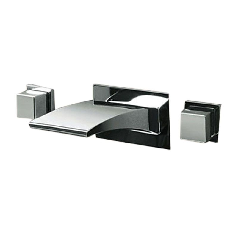 Juno Chrome Wall Mount BathTab Faucet Dual Handle