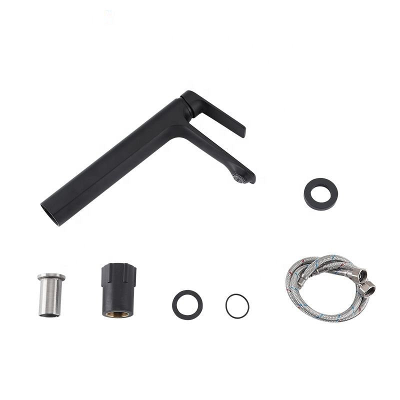 Juno Commercial Black Single Handle Hot and Cold Bathroom Basin Faucet