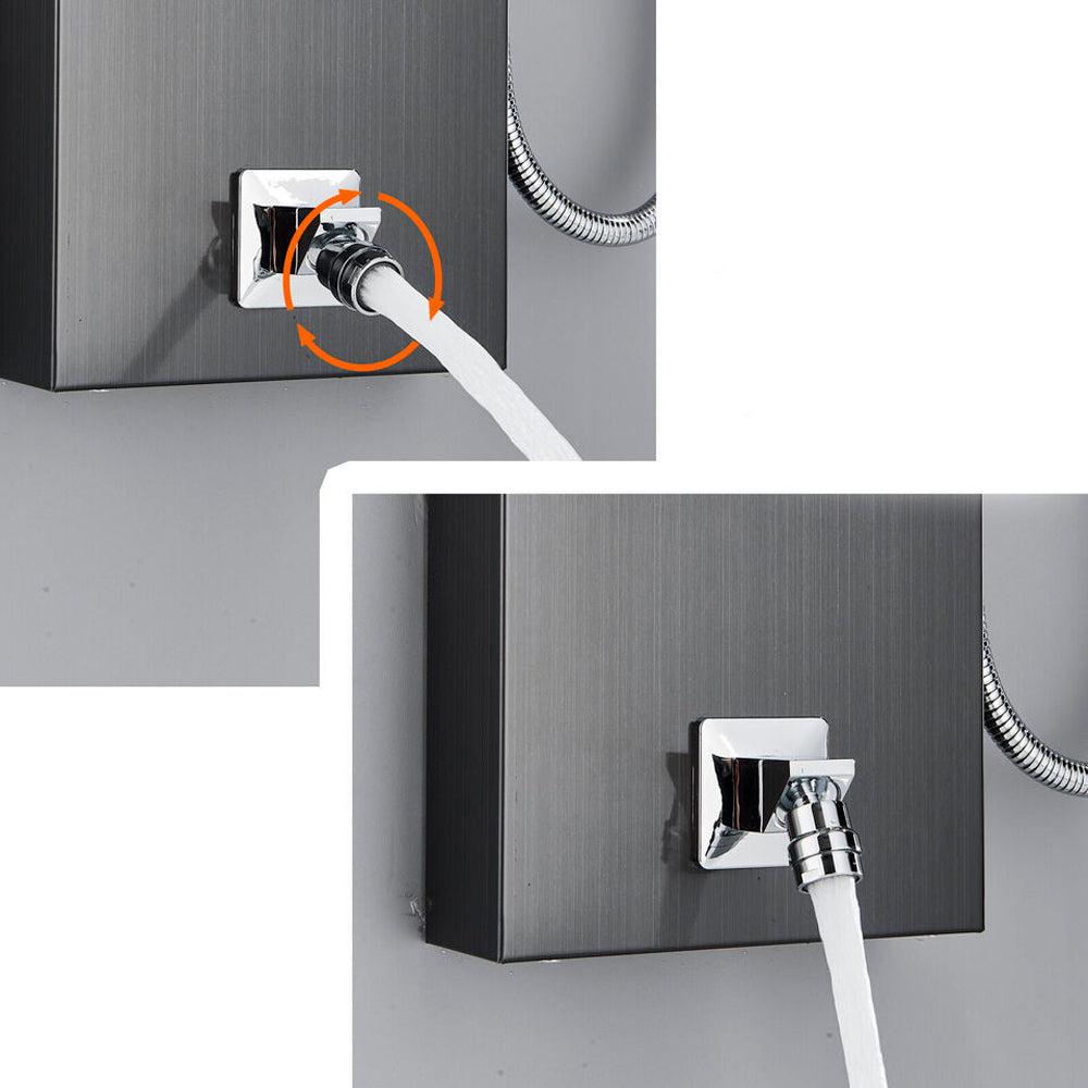 Juno Commercial Black Wall Mounted Dual Handle 3 Jets Bathroom Shower Panel