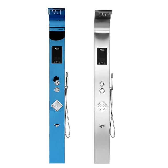 Juno Commercial Blue Finish Dual Handle Shower Panel