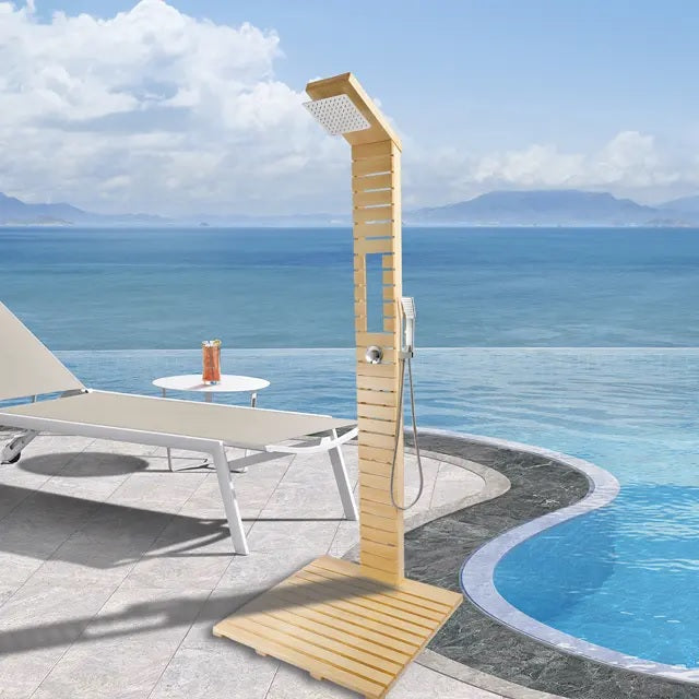 Juno Commercial Outdoor Pool Shower Panel in Brown Finish