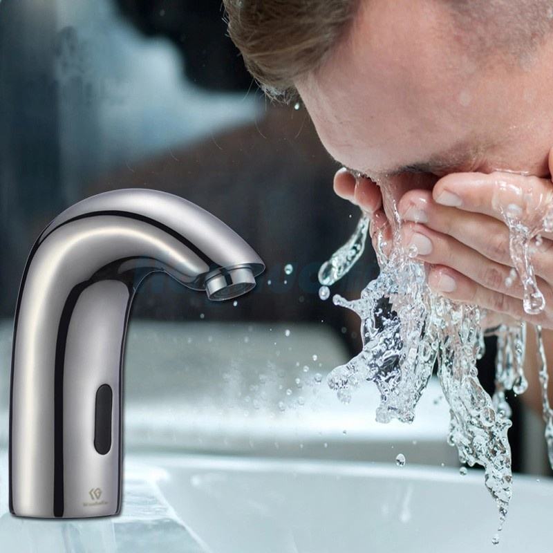 Juno Commercial Chrome Deck Mounted Luxury Bathroom Touchless Faucet