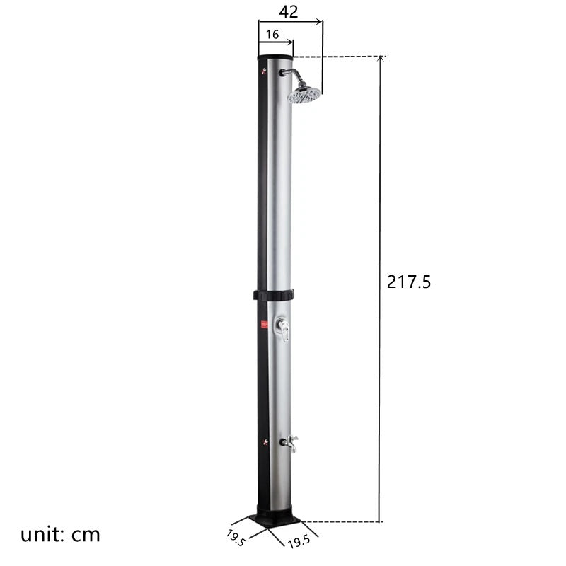 Juno Commercial Outdoor Chrome Finish Shower Head With Base