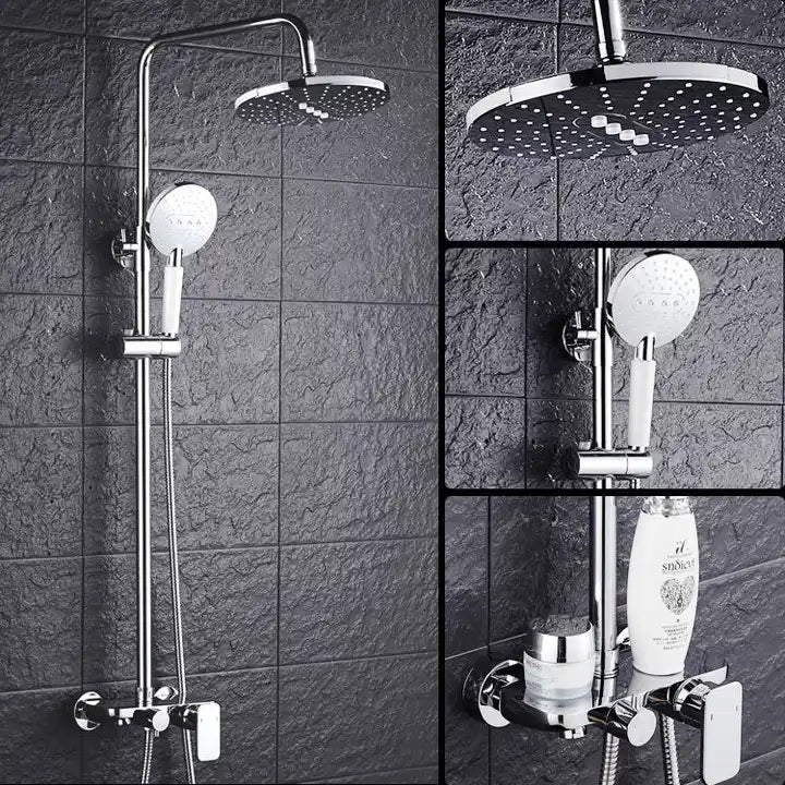 Juno Commercial Chrome Finish Wall Mounted Single Handle Bathroom Shower System