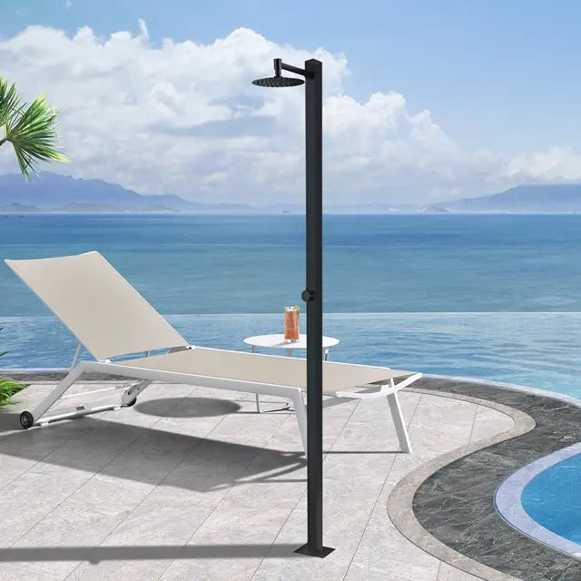 Juno Commercial Outdoor Pool Showers In Matte Black