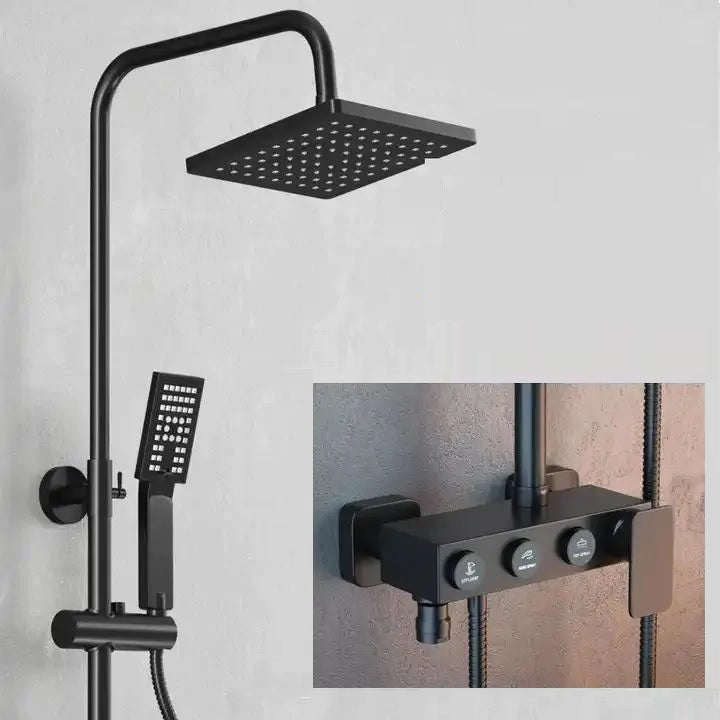 juno Commercial Light Gray Wall Mounted Single Handle Bathroom Shower Faucet Set