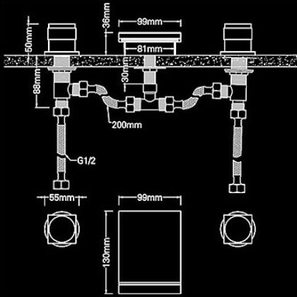 Juno Double Handle Chrome Waterfall Sink & Bathtub Faucet