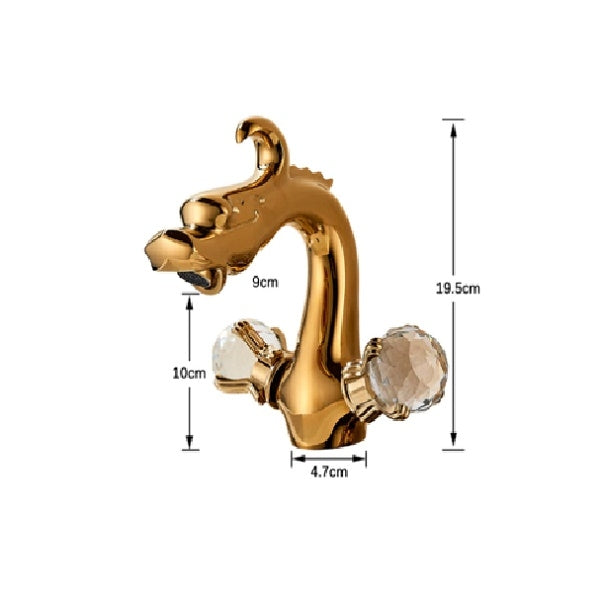Juno Dragon Deck Mount Crystal Handle Faucet