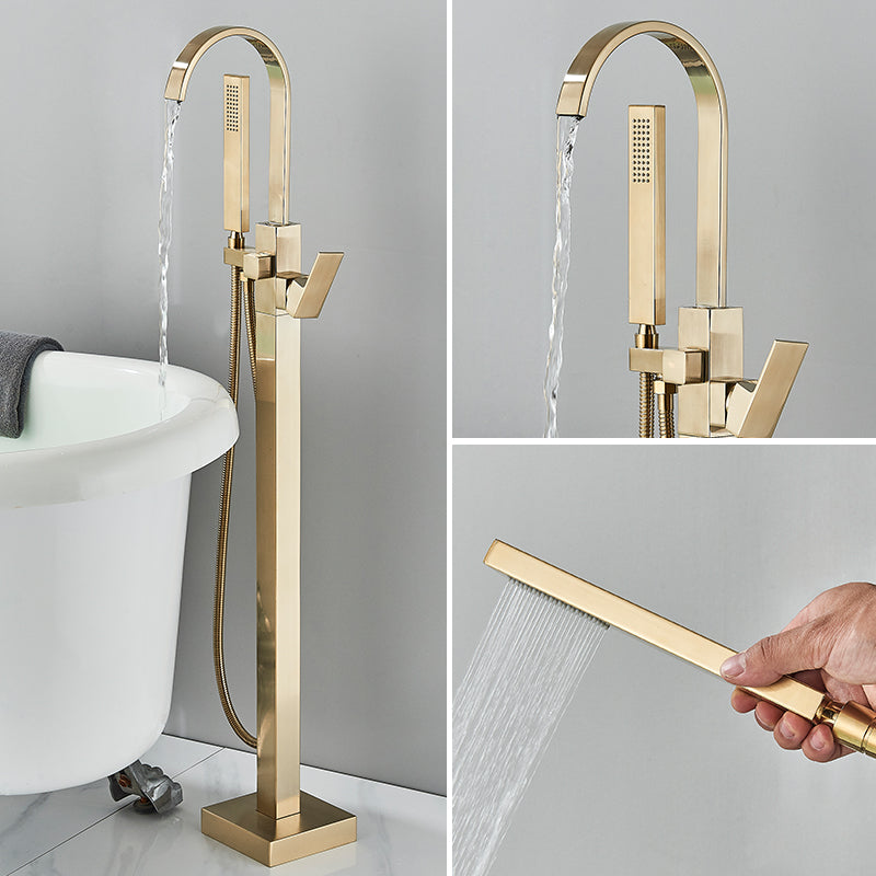 Juno Free Standing Solid Brass Bathtub Faucets With Hand Shower