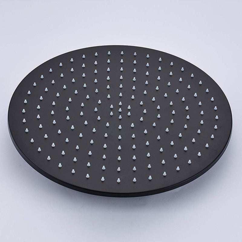 Juno Hydro Power 16" Stainless Steel Round Matte Black LED Rainfall Shower Head