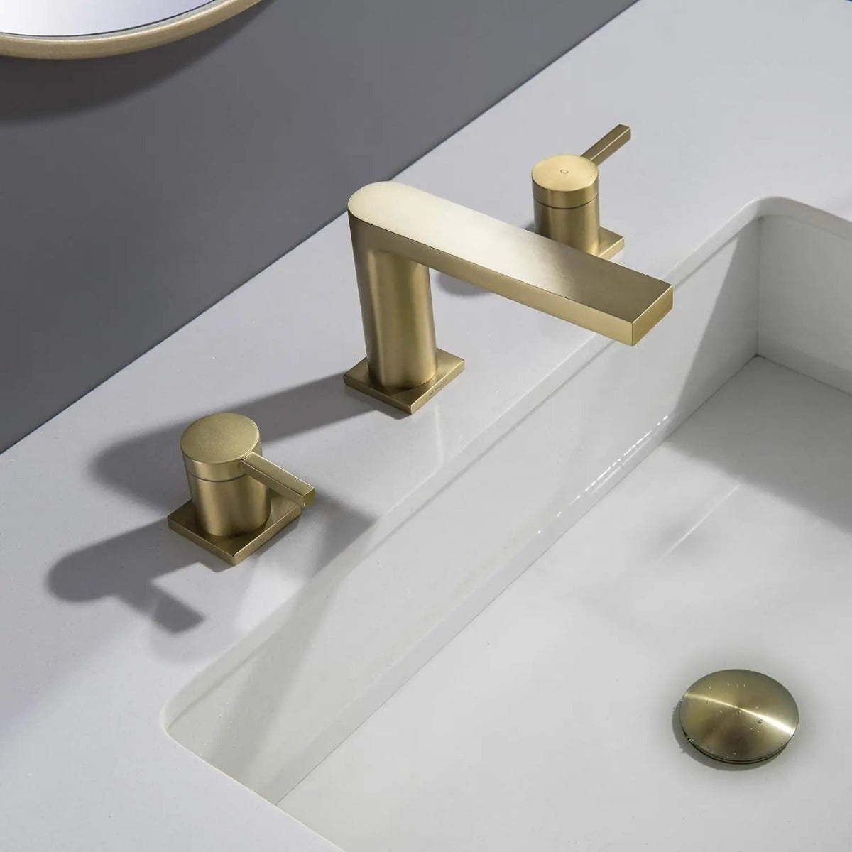 Juno New Solid Brass Bathroom Faucet Dual Handle with Popup Drain